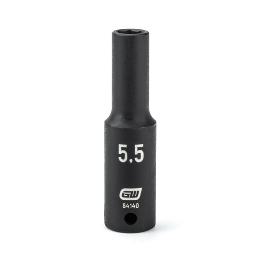 Gearwrench 84140 1/4" Drive 6 Point Deep Impact Metric Socket 5.5mm