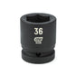 Gearwrench 84288 1" Drive 6 Point Standard Impact Metric Socket 36mm