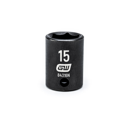 Gearwrench 84316N 3/8" Drive 6 Point Standard Impact Metric Socket 15mm