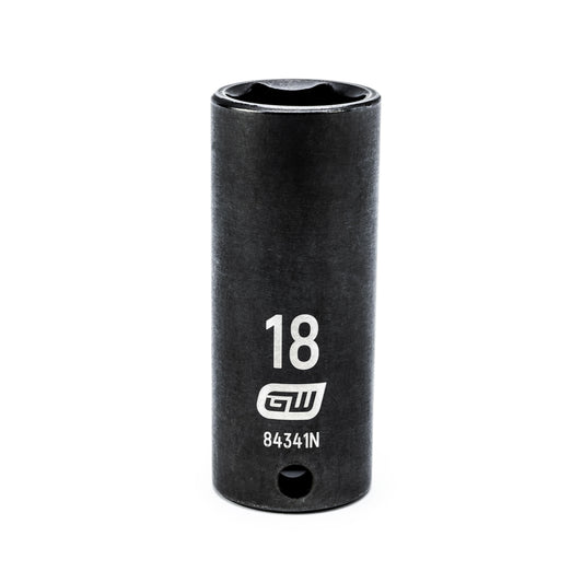 Gearwrench 84341N 3/8" Drive 6 Point Deep Impact Metric Socket 18mm