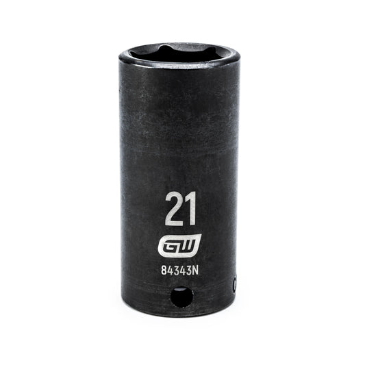 Gearwrench 84343N 3/8" Drive 6 Point Deep Impact Metric Socket 21mm