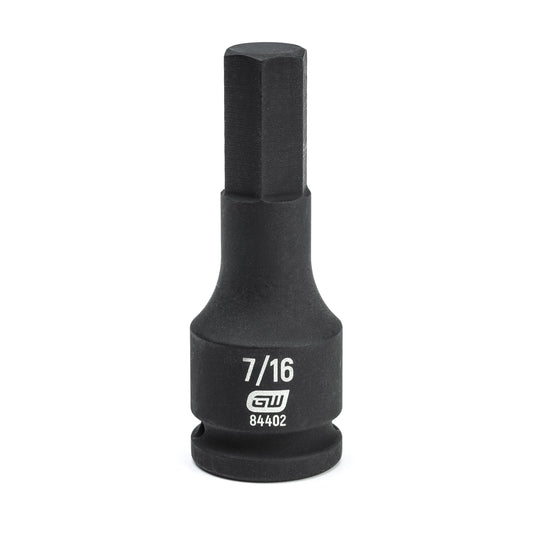 Gearwrench 84402 3/8" Drive Hex Bit Impact SAE Socket 7/16"