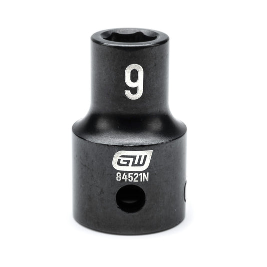 Gearwrench 84521N 1/2" Drive 6 Point Standard Impact Metric Socket 9mm