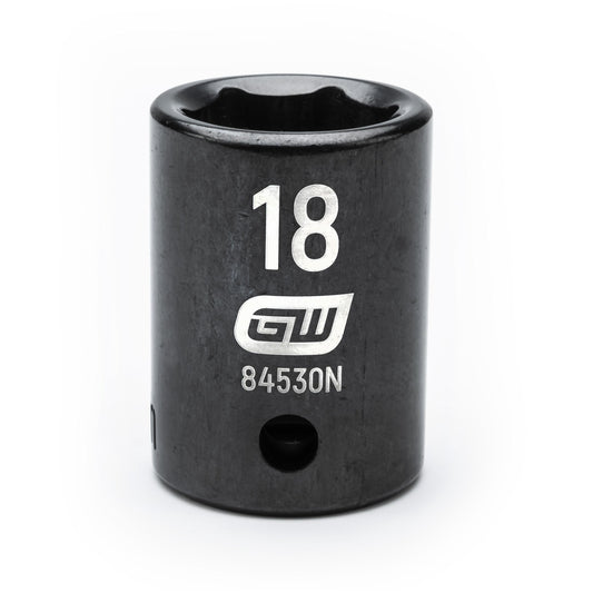 Gearwrench 84530N 1/2" Drive 6 Point Standard Impact Metric Socket 18mm
