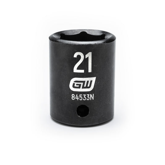 Gearwrench 84533N 1/2" Drive 6 Point Standard Impact Metric Socket 21mm