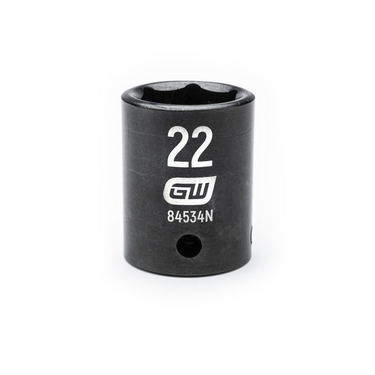 Gearwrench 84534N 1/2" Drive 6 Point Standard Impact Metric Socket 22mm