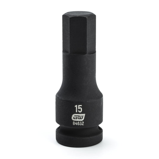 Gearwrench 84632 1/2" Drive Hex Bit Impact Metric Socket 15mm