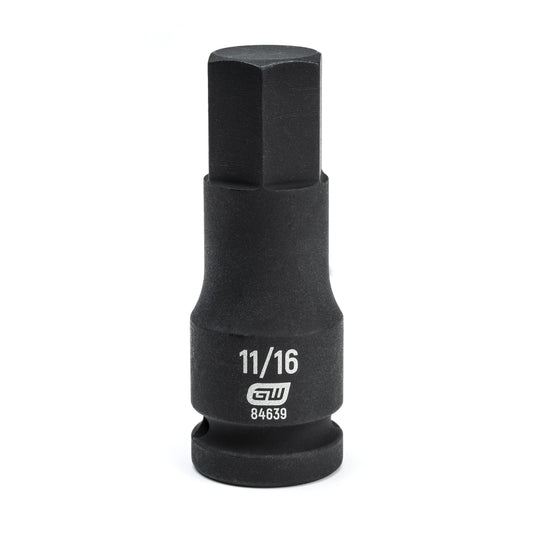 Gearwrench 84639 1/2" Drive Hex Bit Impact SAE Socket 11/16"