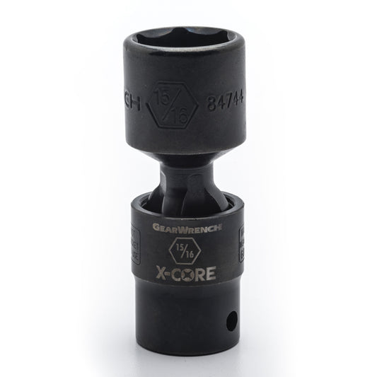 Gearwrench 84744 1/2" Drive 6 Point Standard X-Core™ Pinless Impact Universal SAE Socket 15/16"