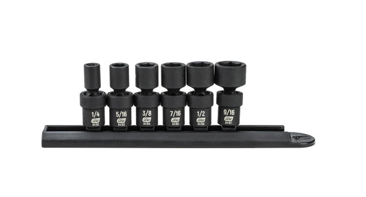 Gearwrench 84904 6 Piece 1/4" Drive 6 Point Standard Universal Impact SAE Socket Set