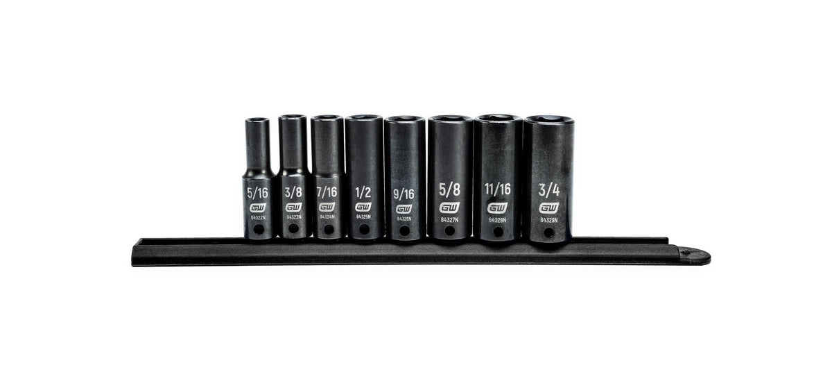 Gearwrench 84915N 8 Piece 3/8" Drive 6 Point Deep Impact SAE Socket Set