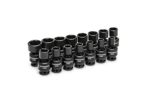 Gearwrench 84918N 15 Piece 3/8" Drive 6 Point Standard Universal Impact Metric Socket Set