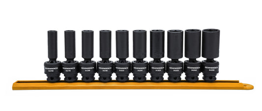 Gearwrench 84924N 10 Piece 3/8" Drive 6 Point Deep Universal Impact Metric Socket Set