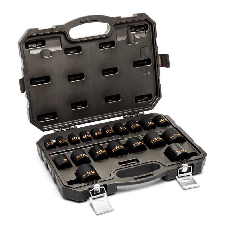 Gearwrench 84932H 19 Piece 1/2" Drive 6 Point SAE Hi-Viz Impact Socket Set
