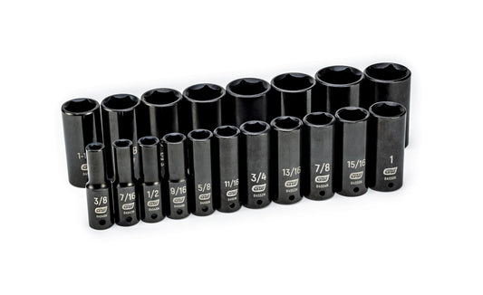 Gearwrench 84934N 19 Piece 1/2" Drive 6 Point Deep Impact SAE Socket Set