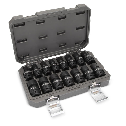 Gearwrench 84939N 15 Piece 1/2" Drive 6 Point Standard Universal Impact Metric Socket Set