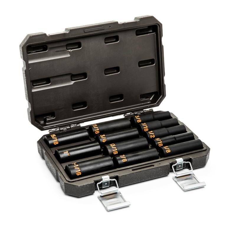 Gearwrench 84942H 12 Piece 1/2" Drive 6 Point SAE Hi-Viz Deep Impact Socket Set