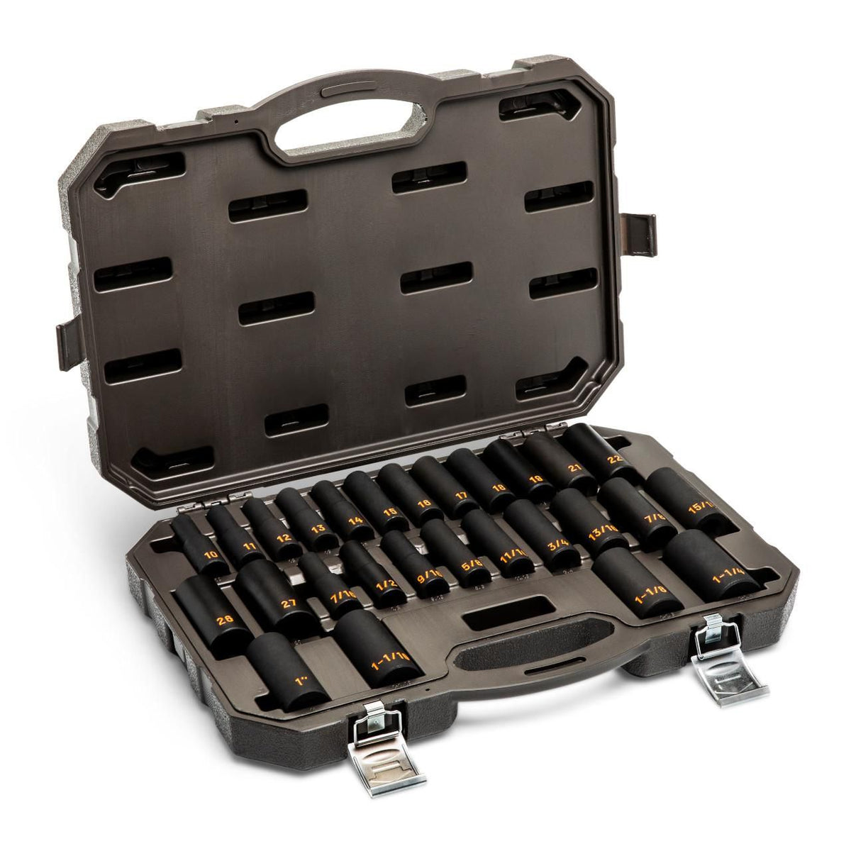 Gearwrench 84949H 27 Piece 1/2" Drive 6 Point SAE/Metric Hi-Viz Deep Impact Socket Set