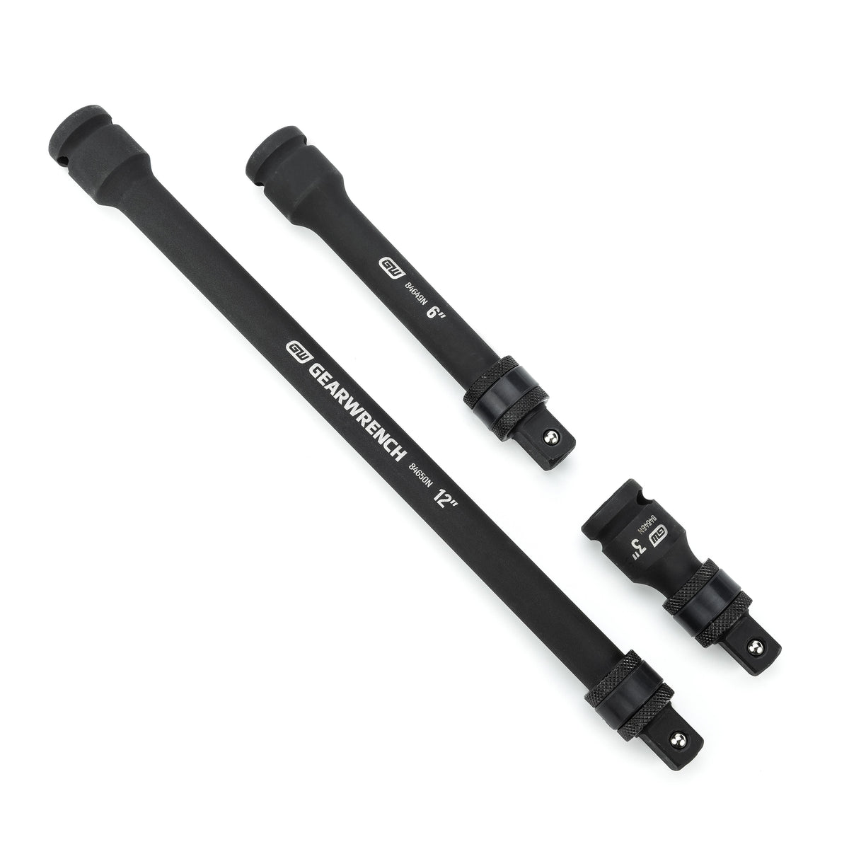 Gearwrench 84951N 3 Piece 1/2" Drive Locking Impact Extension Set 3", 6" & 12"