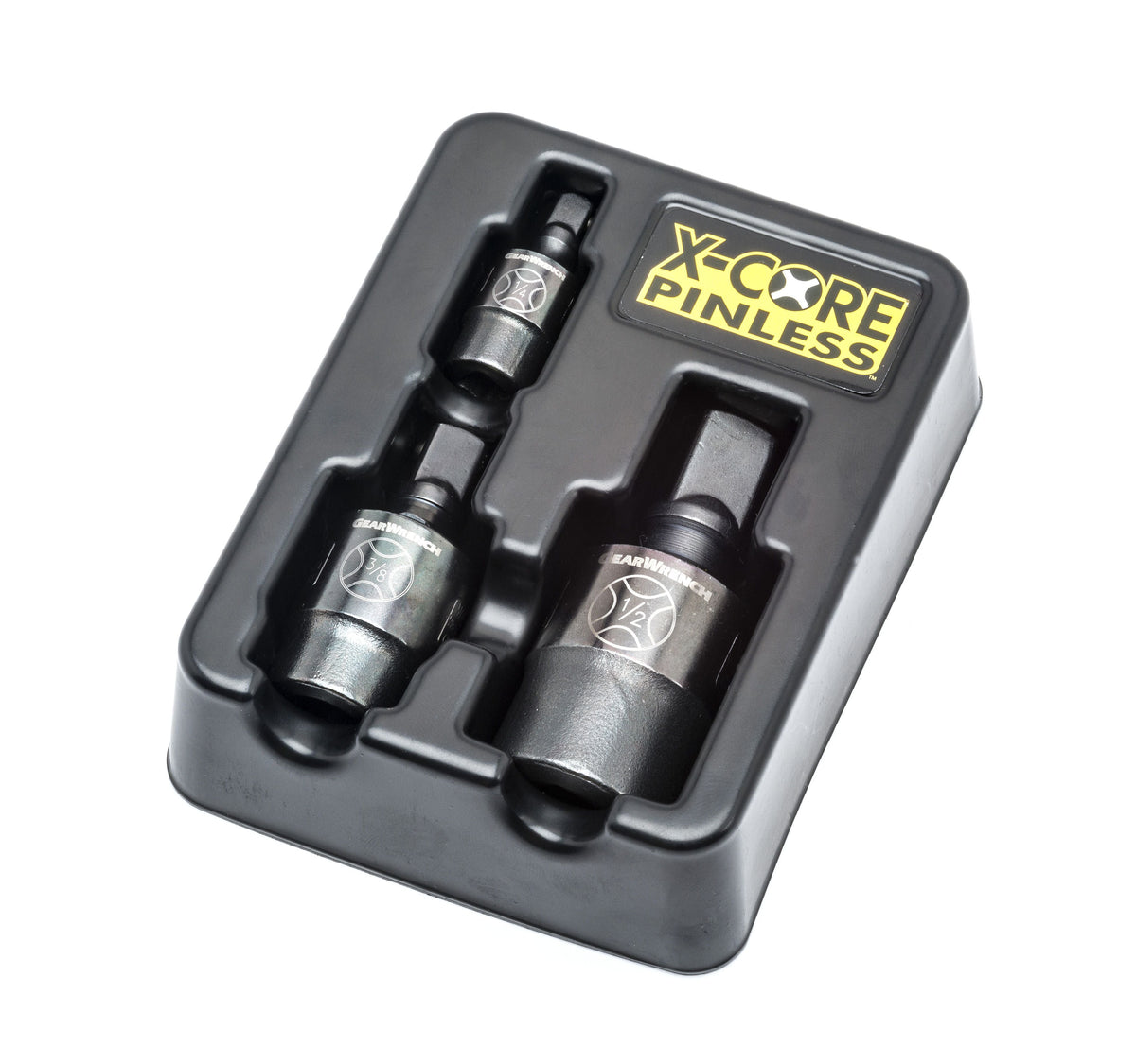 Gearwrench 84960 3 Piece 1/4", 3/8" & 1/2" Drive X-Core™ Pinless Impact Universal Joint Set