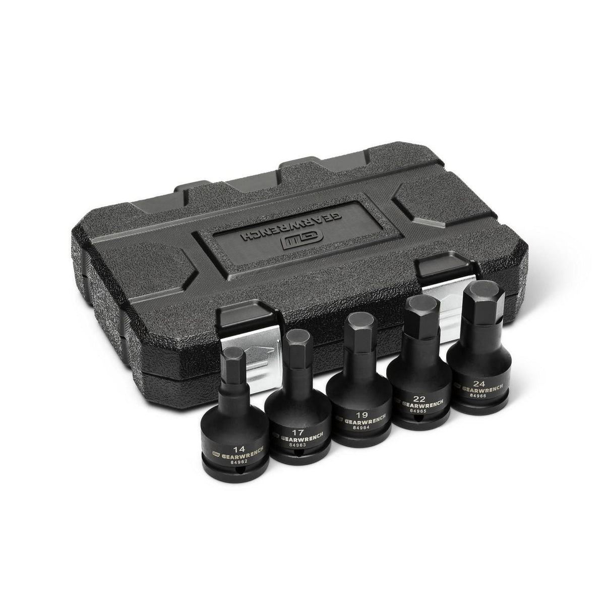 Gearwrench 84968-06 5 Piece 3/4" Drive Metric Impact Hex Bit Socket Set with Blow Mold Case