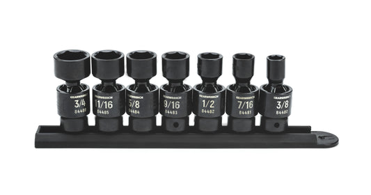 Gearwrench 84974 7 Piece 3/8" Drive 6 Point Standard X-Core™ Pinless Universal Impact SAE Socket Set