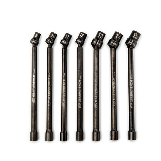 Gearwrench 84980 7 Piece 3/8" Drive 6 Point X-Core™ Pinless Universal Impact Metric Extension Socket Set