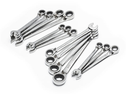 Gearwrench 85142 14 Piece 72-Tooth 12 Point Reversible Ratcheting Combination SAE/Metric Wrench Set