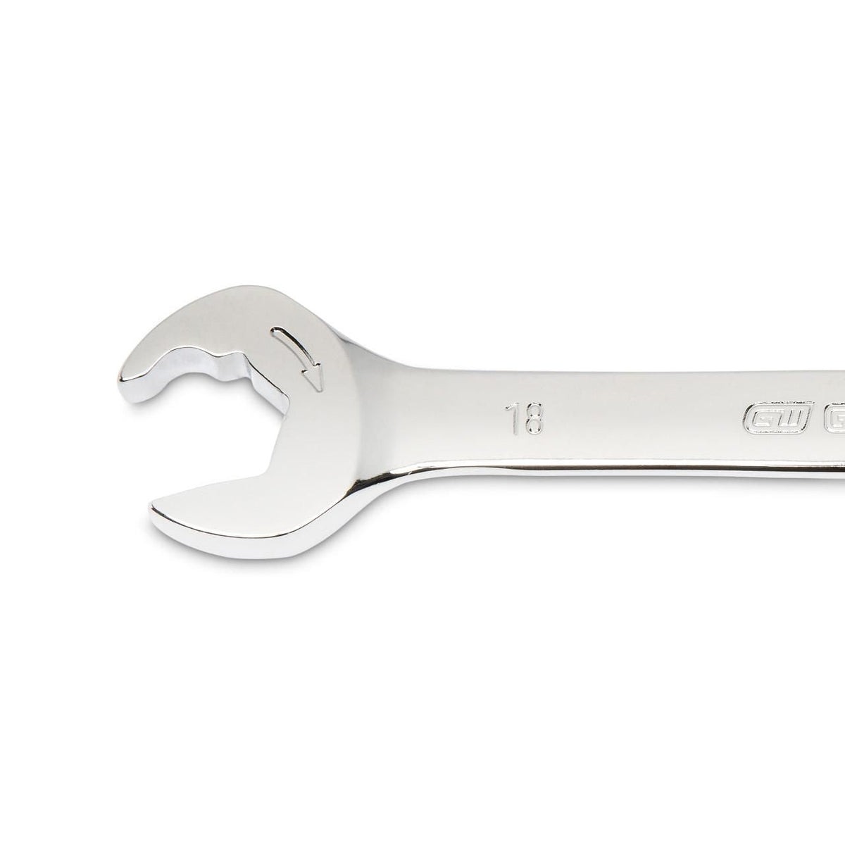 Gearwrench 85518 18mm 72-Tooth 12 Point Open End Ratcheting Combination Wrench