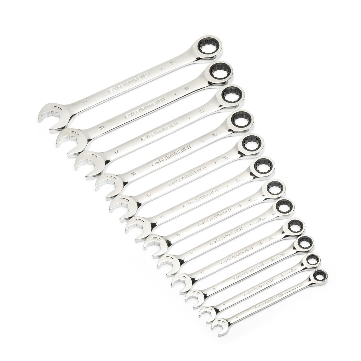 Gearwrench 85597 12 Piece 72-Tooth 12 Point Open End Ratcheting Metric Wrench Set