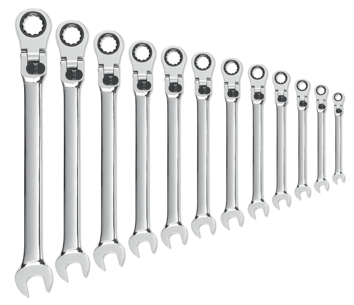 Gearwrench 85698 12 Piece 72-Tooth 12 Point XL Locking Flex Head Ratcheting Combination Metric Wrench Set