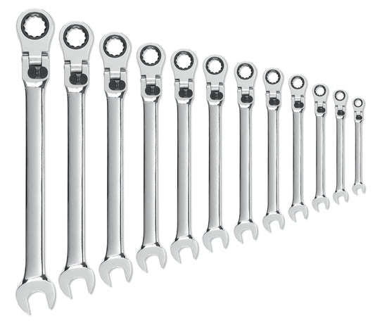 Gearwrench 85698 12 Piece 72-Tooth 12 Point XL Locking Flex Head Ratcheting Combination Metric Wrench Set