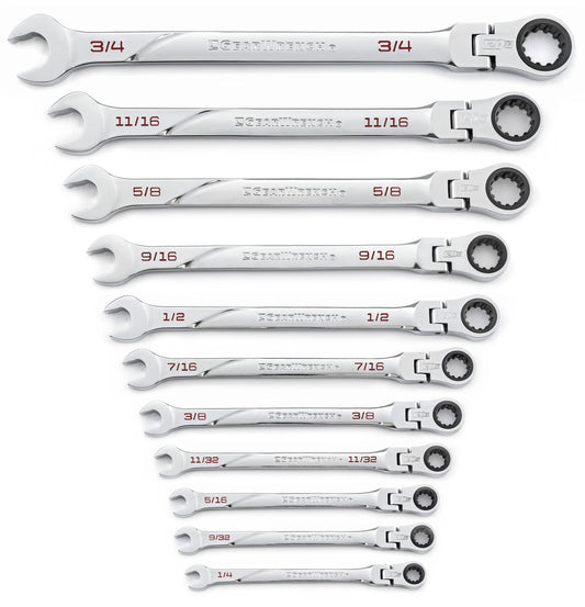 Gearwrench 86247 11 Piece 120XP™ Universal Spline XL Flex Head Ratcheting Combination SAE Wrench Set