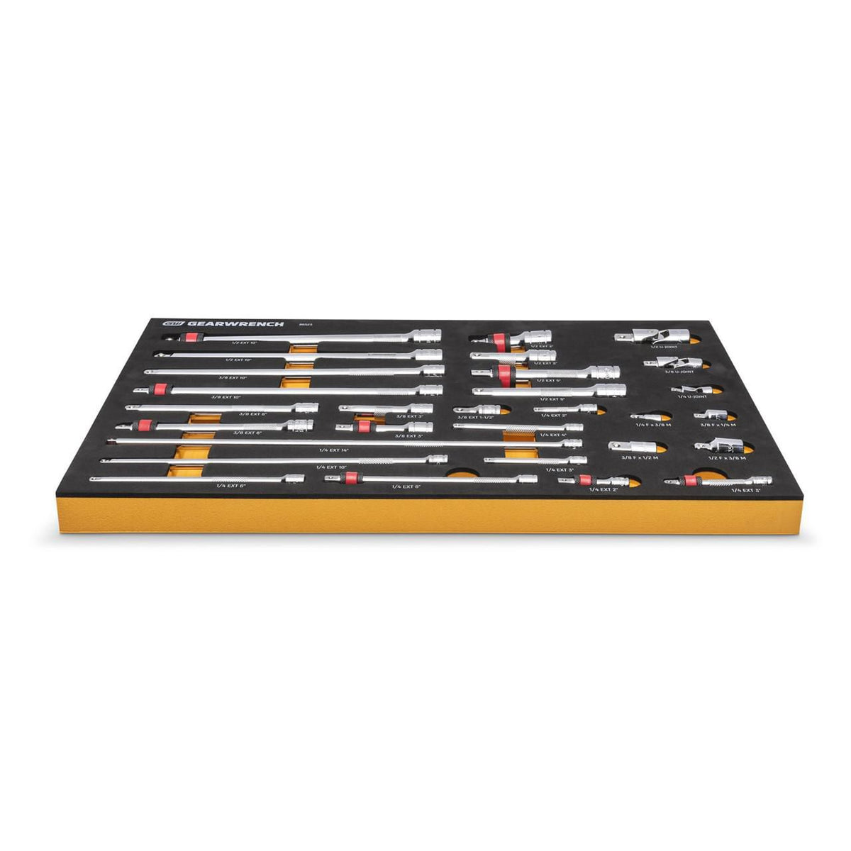 Gearwrench 86523 29 Piece 1/4", 3/8" & 1/2" Drive Master Chrome Drive Tool Accessories Set with Foam Storage Tray