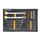 Gearwrench 86526 21 Piece 72-Tooth 12 Point SAE Standard and Stubby Combination Ratcheting Wrench Set with Foam Storage Tray