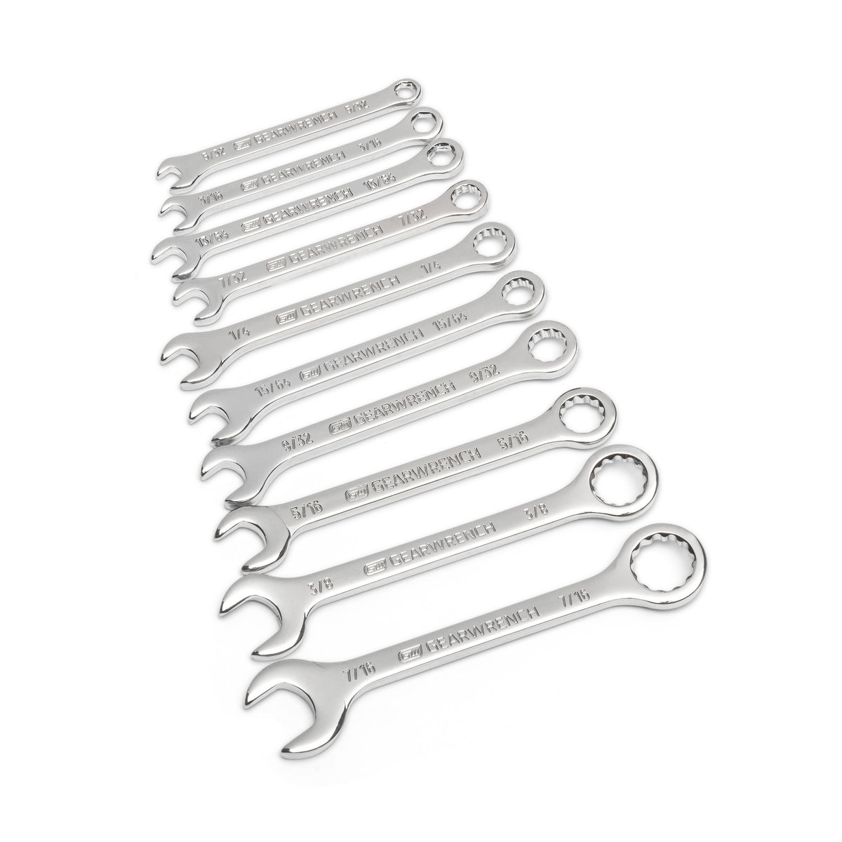 Gearwrench 86560 10 Piece SAE Midget Combination Wrench Set
