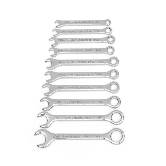 Gearwrench 86560 10 Piece SAE Midget Combination Wrench Set