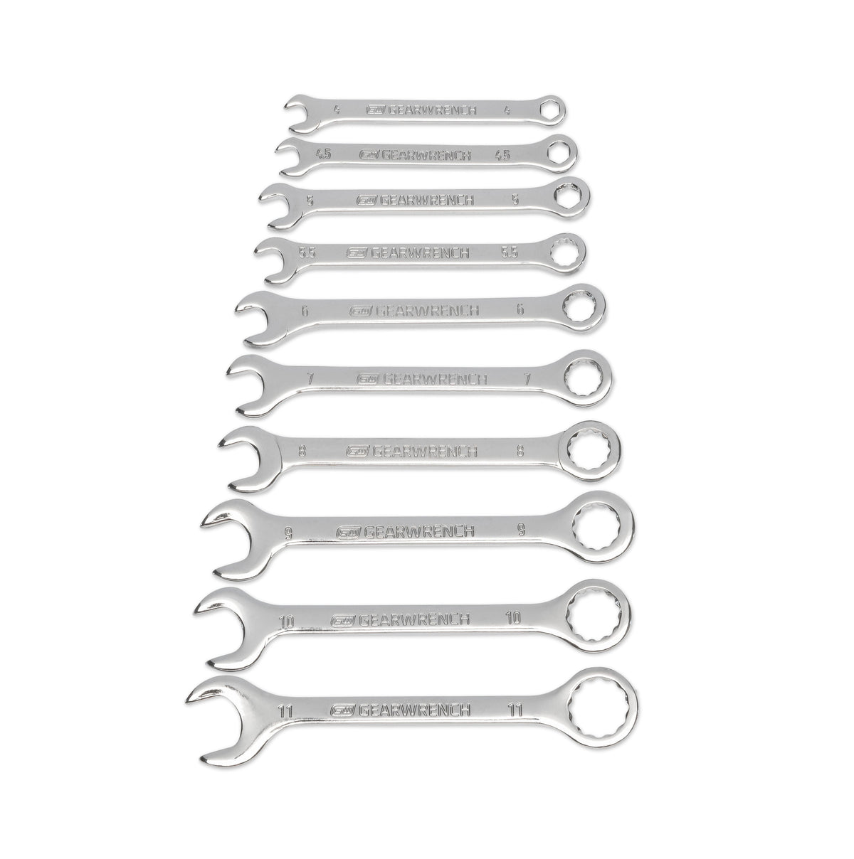 Gearwrench 86561 10 Piece Metric Midget Combination Wrench Set