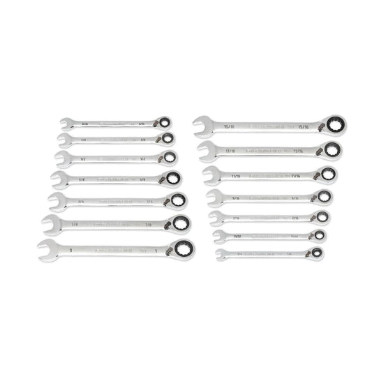 Gearwrench 86660 14 Piece 90-Tooth 12 Point SAE Reversible Ratcheting Wrench Set