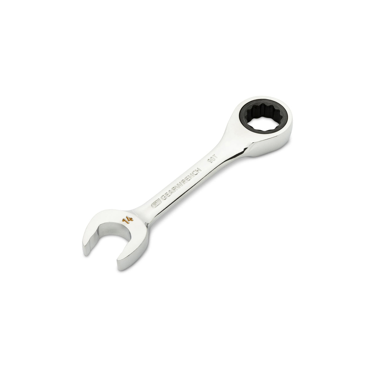 Gearwrench 86844 14mm 90-Tooth 12 Point Stubby Combination Ratcheting Wrench