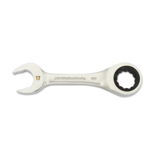Gearwrench 86847 17mm 90-Tooth 12 Point Stubby Combination Ratcheting Wrench