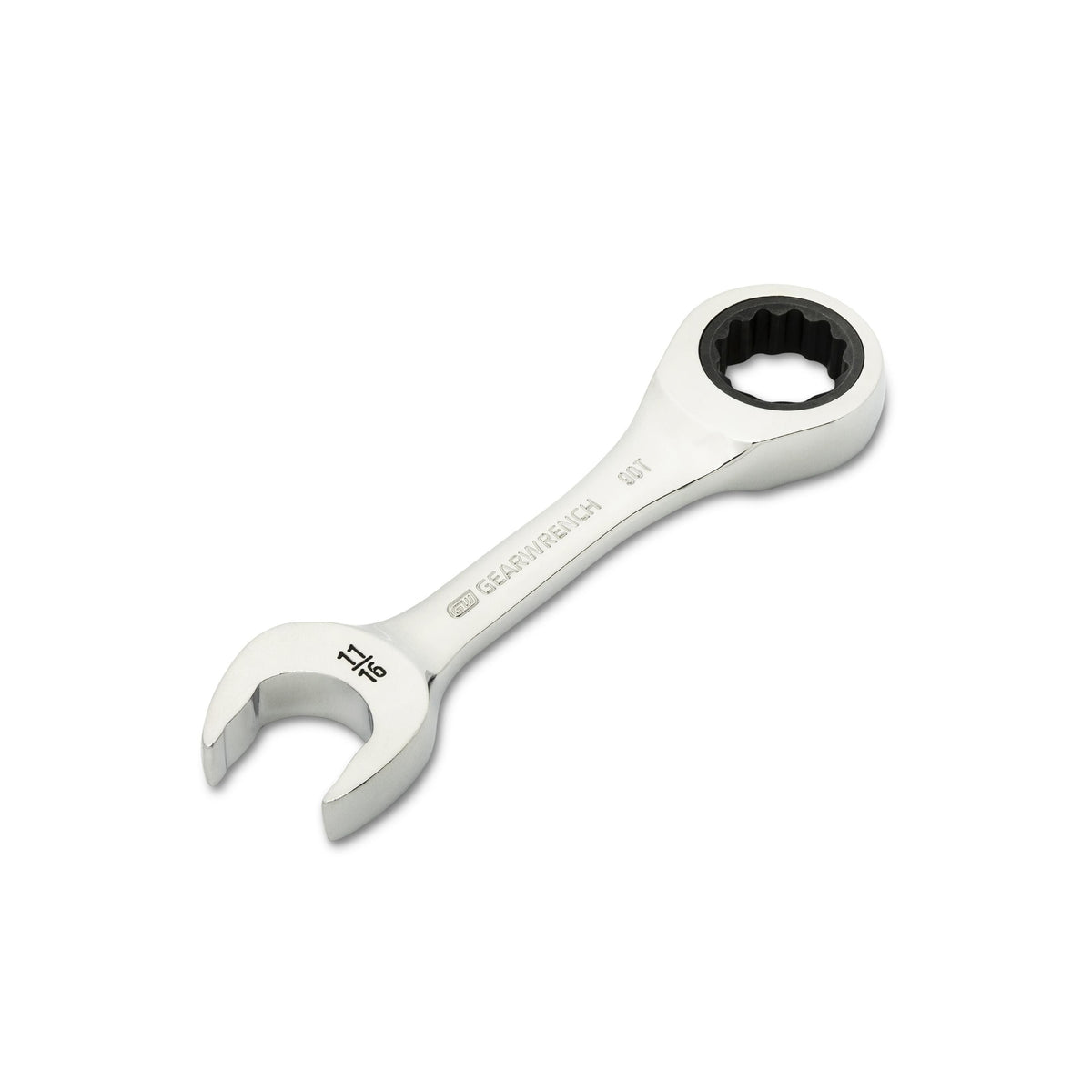 Gearwrench 86856 11/16" 90-Tooth 12 Point Stubby Combination Ratcheting Wrench