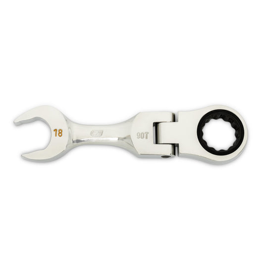 Gearwrench 86868 18mm 90-Tooth 12 Point Stubby Flex Combination Ratcheting Wrench