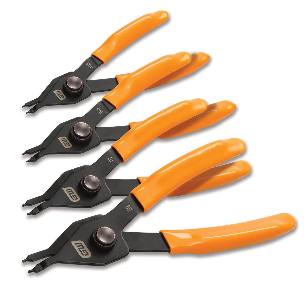 Gearwrench 89712 4 Piece Convertible Push Button Snap Ring Pliers Set