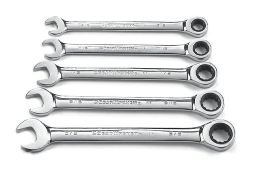 Gearwrench 93005 5 Piece 72-Tooth 12 Point Ratcheting Combination SAE Wrench Set