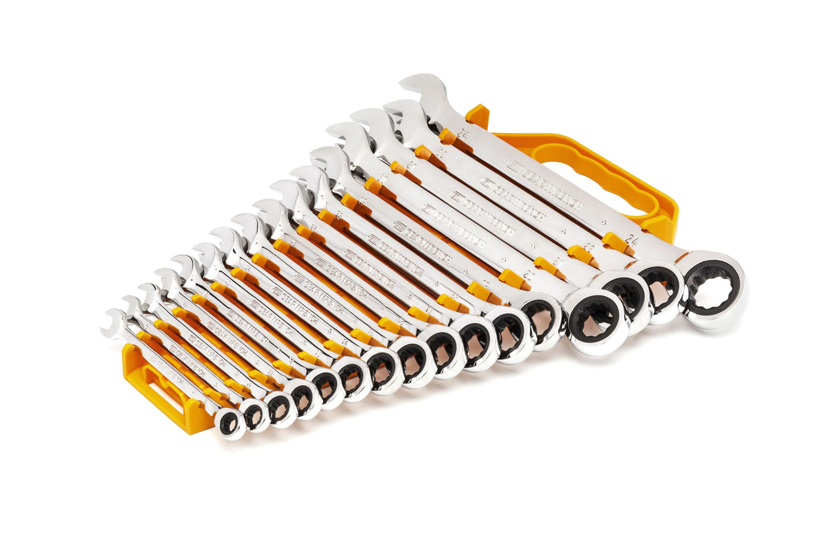 Gearwrench 9416 16 Piece 72-Tooth 12 Point Ratcheting Combination Metric Wrench Set
