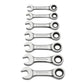 Gearwrench 9507D 7 Piece 72-Tooth 12 Point Stubby Ratcheting Combination SAE Wrench Set