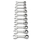 Gearwrench 9520D 10 Piece 72-Tooth 12 Point Stubby Ratcheting Combination Metric Wrench Set