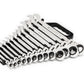 Gearwrench 9702D 13 Piece 72-Tooth 12 Point Flex Head Ratcheting Combination SAE Wrench Set