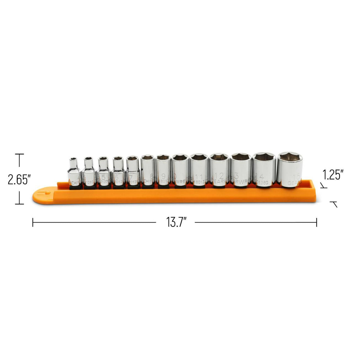 Gearwrench 80302D 13 Piece 1/4" Drive 6 Point Standard Metric Socket Set